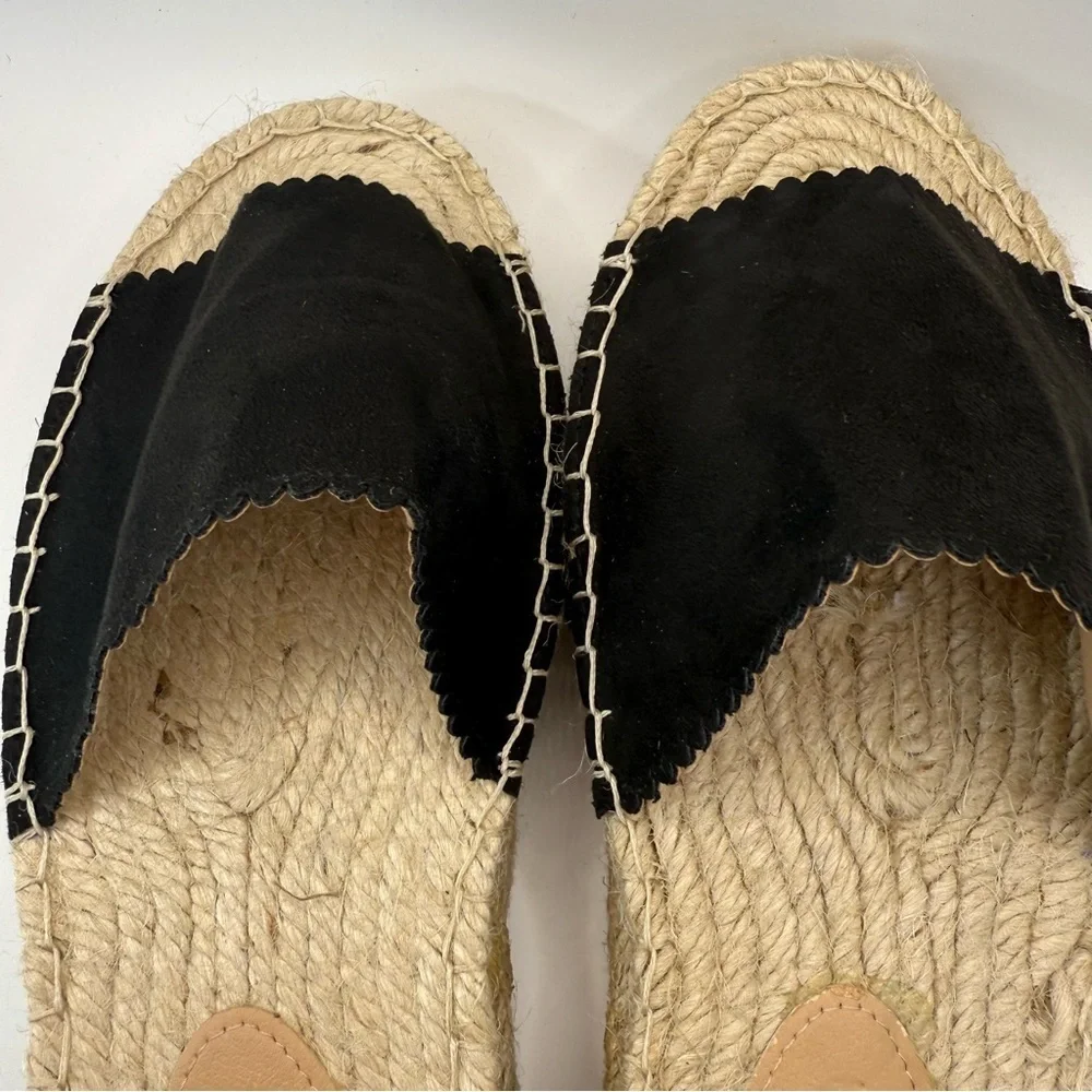 Black Espadrille Flatform Sandals